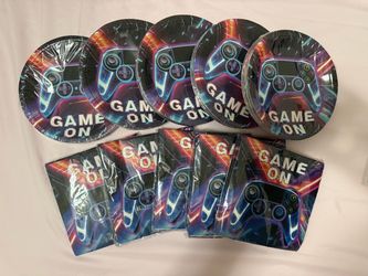 Video Gamer Dessert Plates & Napkins (Pick Up Only)