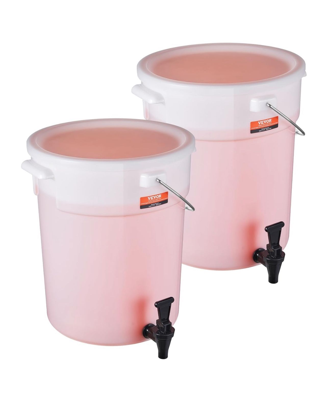 Beverage Dispenser, 5 Gallon *2 Drink Dispensers for Parties, Plastic Juice Dispenser with Spigot and Lid, Iced Tea Lemonade Juice Water Dispenser, fo