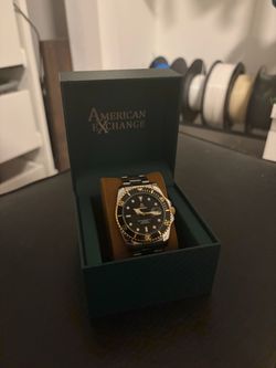 Men’s Black & Gold Stainless Steel Diver Style Watch