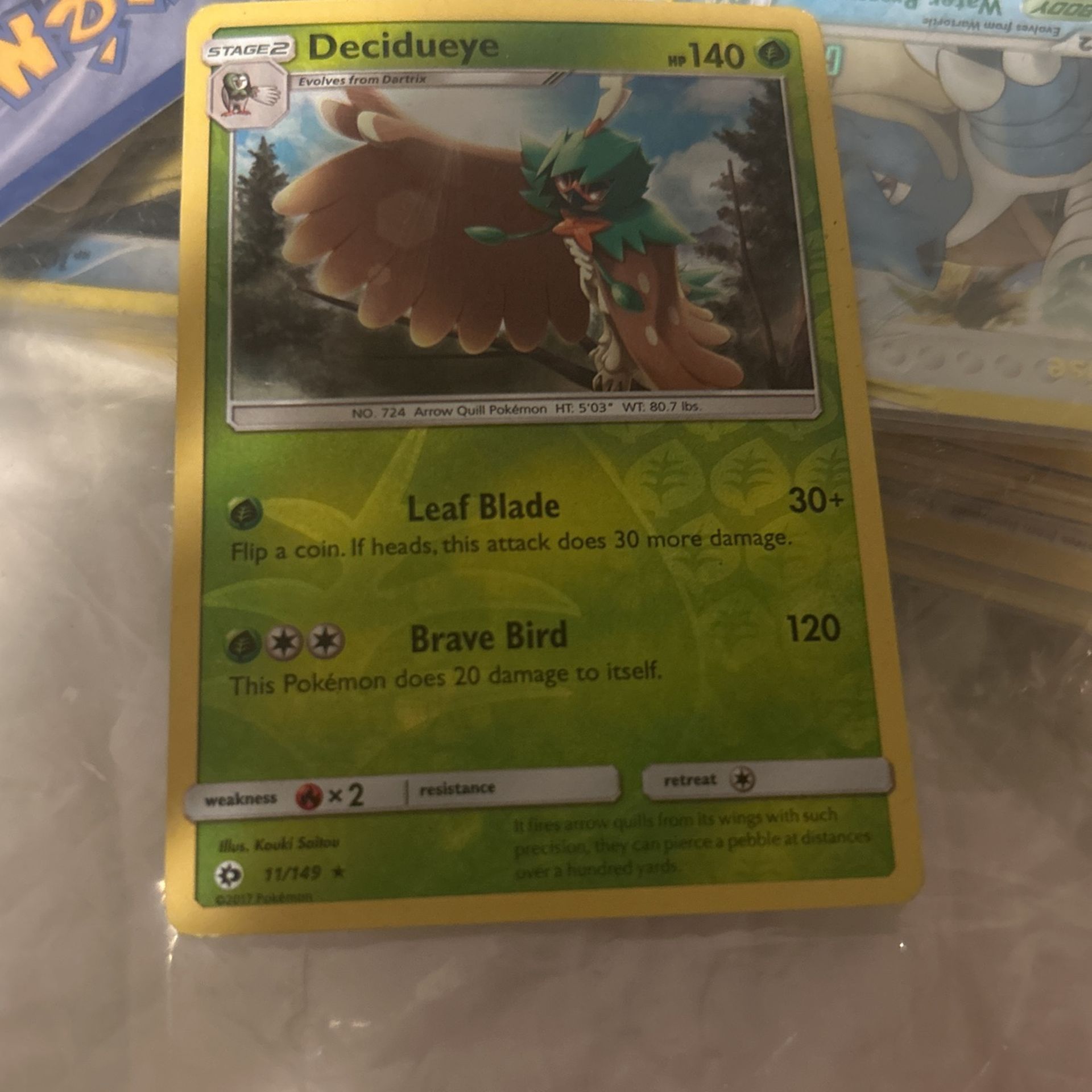 Decidueye Holographic Pokemon Card