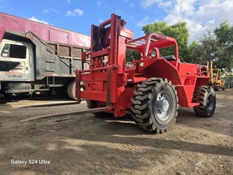 1998 MANITOU
230HC ROUGH TERRAIN DIESEL FORKLIFT 
HEAVY DUTY 8FT FORKS LATERAL SIDE TILD  & SIDE SHIFT MAST POSITIONER 
20000 LBS CAPACITY 
