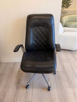 Black Rolling Leather Chair