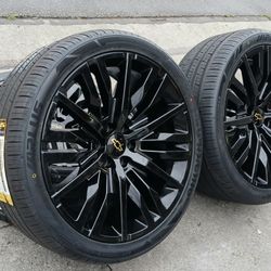 24” Chevy Silverado GMC Sierra Replica Wheels & Tires  Tahoe Yukon Escalade Suburban Rines Y