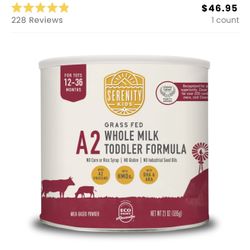 Serenity Kids A2 Grass Fed Whole Milk Toddler Formula