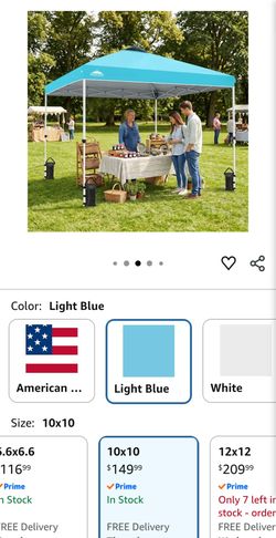 10x10 Pop-Up Canopy Tent Light Blue
