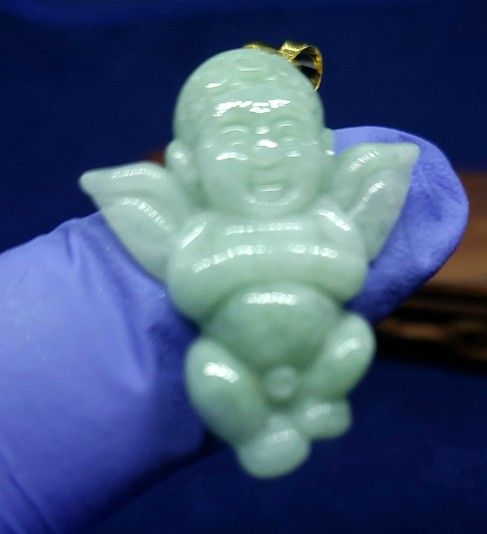 Burmese Jadeite Jade TypeA Pendant Lucky Angel.