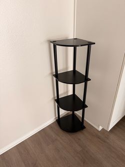 Black 4-Tier Corner Shelf Unit