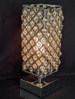 USB Crystal Charging Lamp 2 USB outlets Touch Control