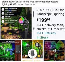 Brand new in box all in one RGB low voltage landscape lighting kit (12 pack)