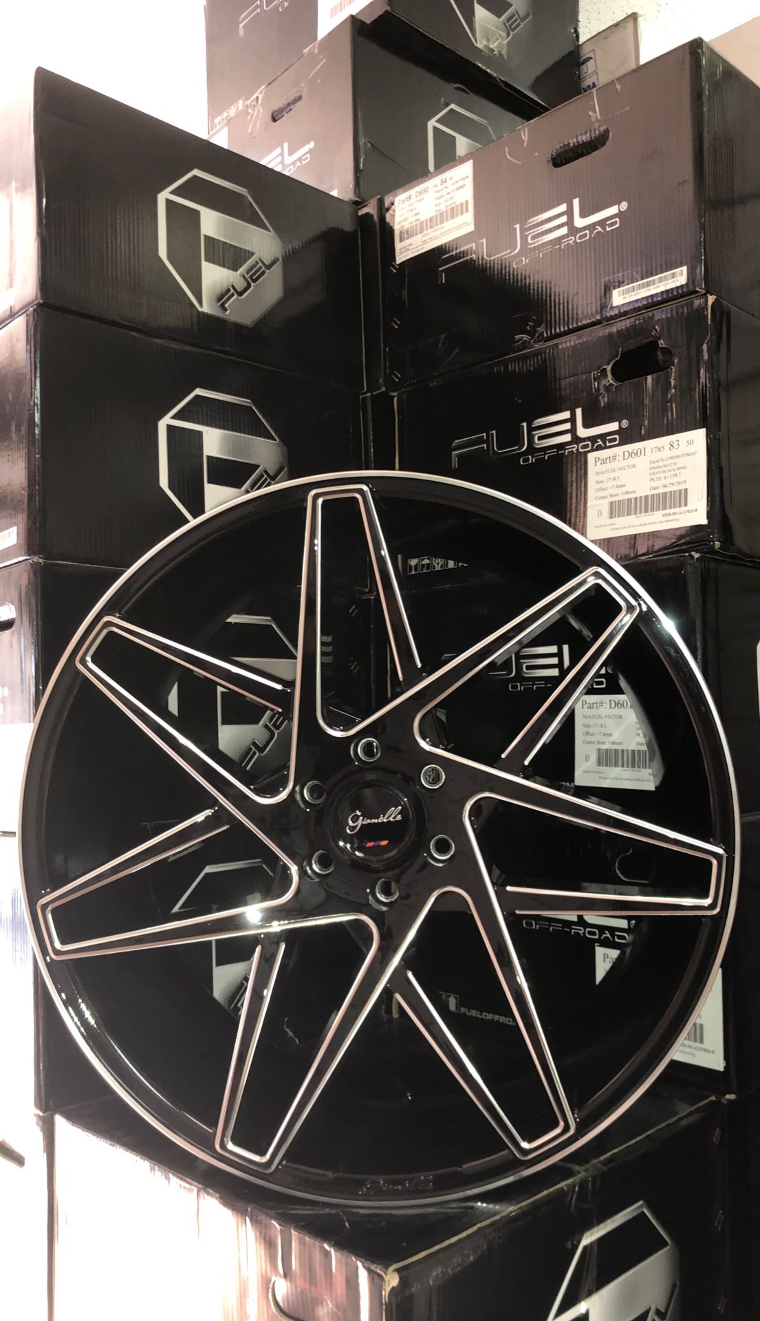 24" Gianelle Parma Gloss Black with milled Rims Only