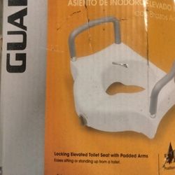 Elevated Medical Toilet Seat With Two Handles To Support Patient