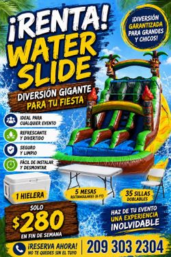 18 ft tall water slide for rent