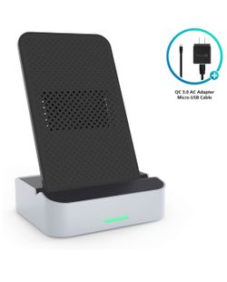 Wireless Charger for iPhone, Qi Certified Wireless Charging Stand, Fast Charger (7.5W) for iPhone X/8/8 Plus & (10W) for Samsung Galaxy S8 S9, QC 3.0
