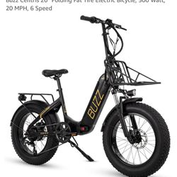 Buzz Centris 20" Folding Fat Tire Electric Bicycle, 500 Watt, 20 MPH, 6 Speed (Battery Not Working)