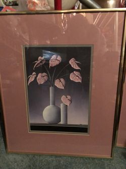 Framed Artwork Ready to Hang Lovely Set of Two will Separate $40 each