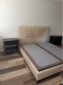 California King Bedroom Set – Upholstered Platform Bed, Dresser with Mirror & 2 Nightstands