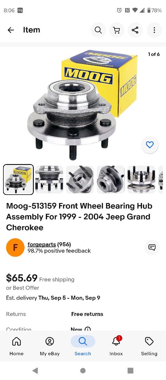 Jeep Grand Cherokee Front Wheel Bearing new