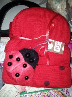 Lady bug hat n scarve set