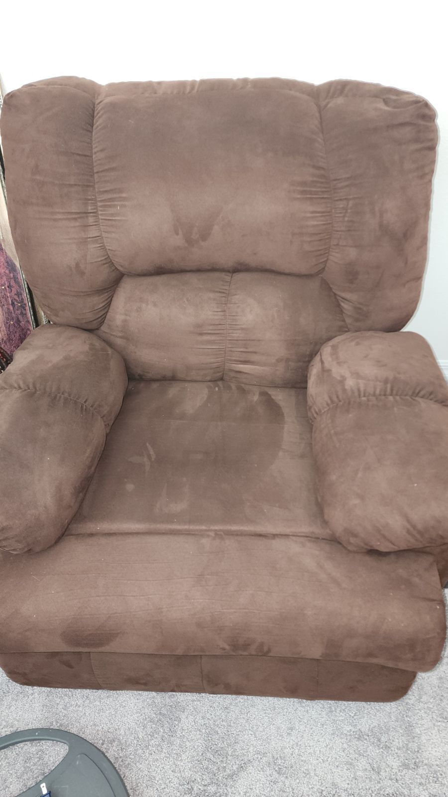 Brown Suede Recliner 