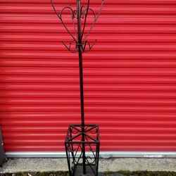 Freestanding Wrought Iron Jacket/Hat Station