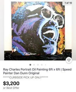Original Dan Dunn Ray Charles Speed Painting 