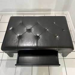 Large Black ottoman with drawer