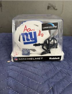 Azeez Ojulari Signed NY Giants Lunar Eclipse Riddell Mini Helmet Beckett COA