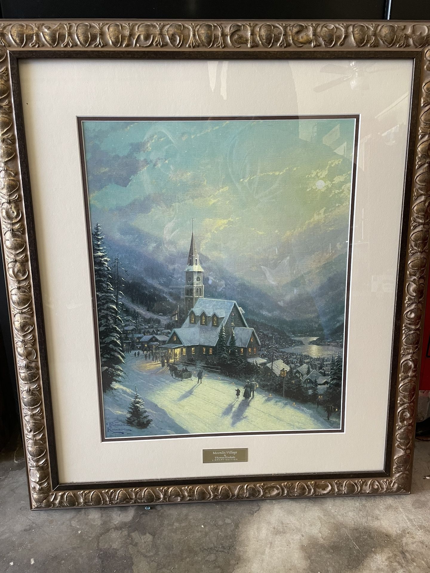 Thomas Kinkade Print With Gold Frame