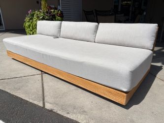 RESTORATION HARDWARE Maya Natural Teak Modular Armless Outdoor Sofa