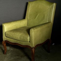 Green Faux Leather Chair .