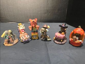 Vintage 1997 Collins Int'l Halloween Village 3" Collectible Figurines LOT of 6