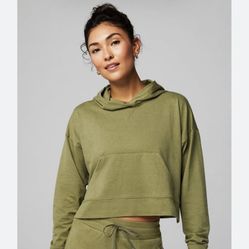 Fabletics Cloud Jersey Cropped Hoodie Size Small 