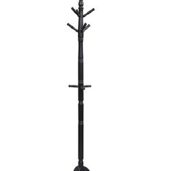 598
Tangkula Wood Coat Rack Freestanding, Entryway Height Adjustable Coat Stand with 9 Hooks & Stable Tri-Legged Base, Rubber Wood Coat Tree Hall Tree