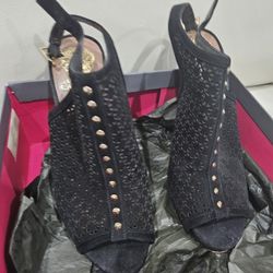 Vince Camuto Suede Black Heels