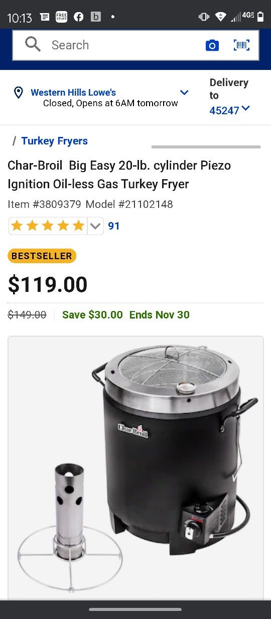 Used Once Infrared Charbroil Big Easy. Don't Miss Your Chance To Grab One And Get Your Deep Air Fried Turkey Today