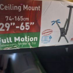 Barkan TV Ceiling Mount, 29-65 inch Full Motion - 3 Movement Flat/Curved Screen Bracket, Holds up to 88 lbs, Telescopic Height Adjustment