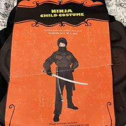 Ninja Halloween Costume Size Child Medium 6-8 46”-50” Height  