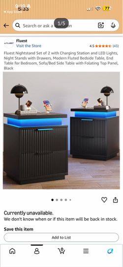 LED Black Night Stands