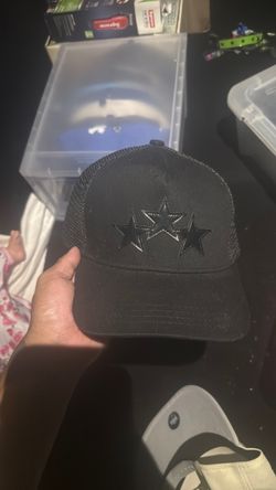 Black Trucker Hat with Star Embroidery