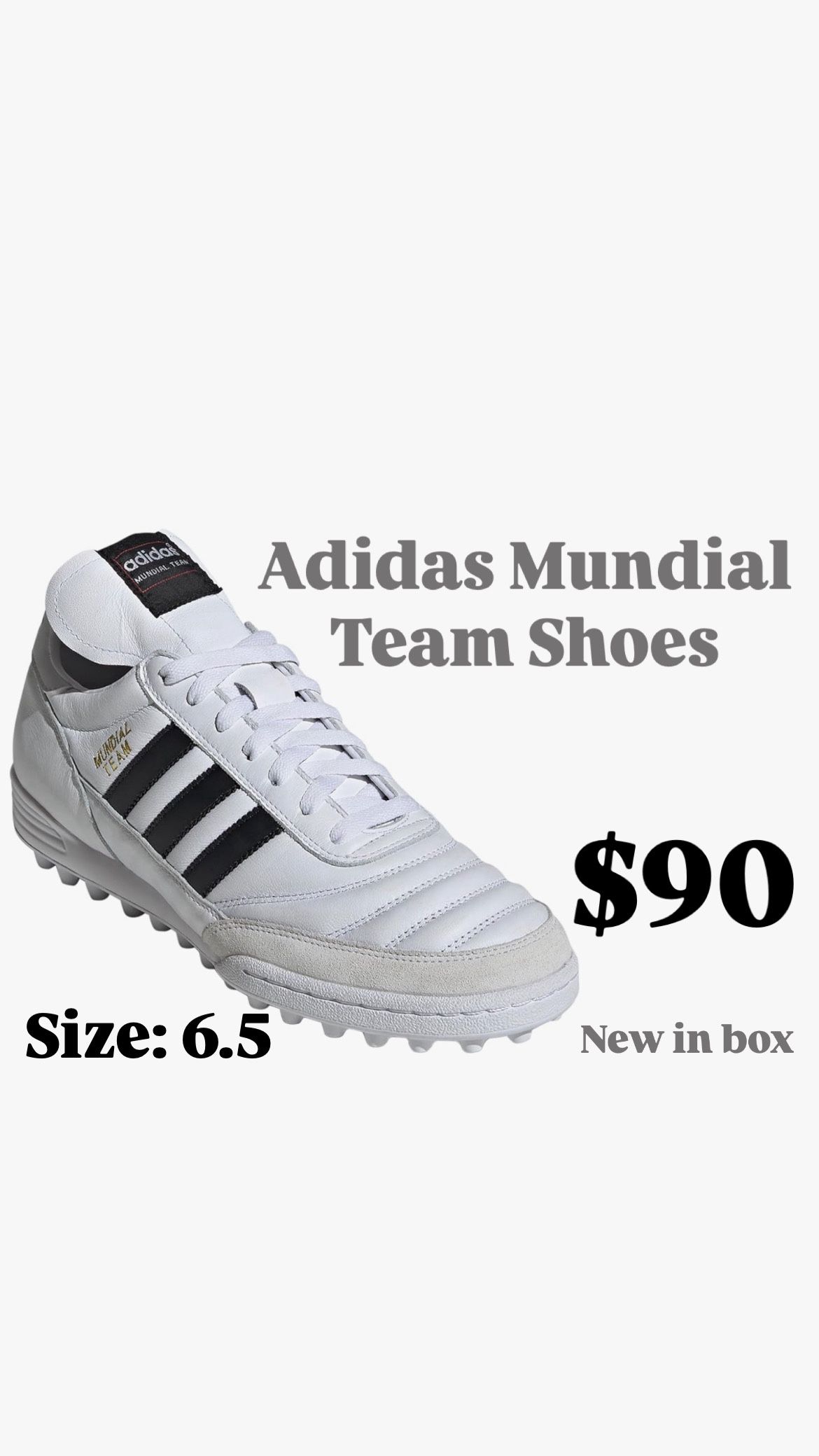 adidas Size 6.5 6 1/2 Mundial Team Shoes soccer shoes