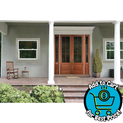 JELD-WEN V-2500 35-1/2-in x 35-1/2-in White Exterior White Interior Vinyl New Construction Single Hung Window Low-E
