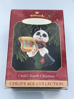 Hallmark Child's Fourth Christmas Keepsake Christmas Ornament 1997, Vintage Holiday Season Collectible Figurine