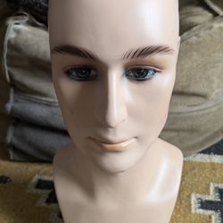 High Quality Realistic Male Mannequin Head Bust Display Wig Sunglasses Hat