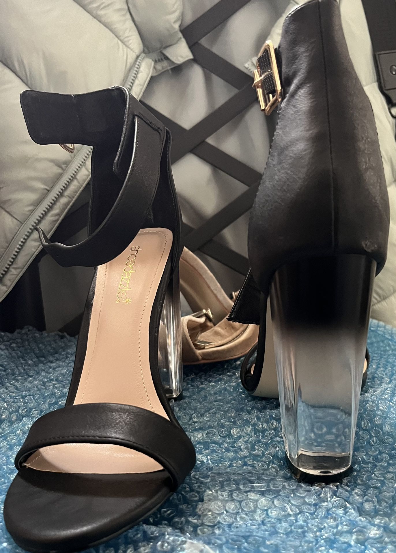 ShoeDazzle Clear Heel Sandals | Size 8.5