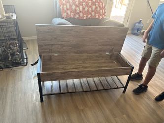 47" Lift Top Storage Bench with Shoe Shelf - Greygt