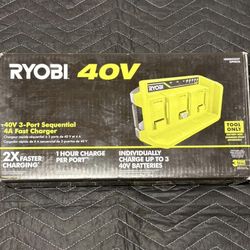 RYOBI 40V 3-Port Sequential Fast Charger ⚡️🔌