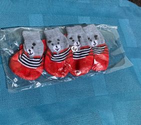 Red and Gray Dog Socks 4 pcs