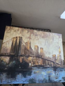 Cityscape Bridge Painting 