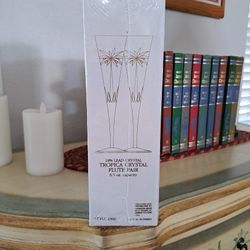 Godinger Shannon 24% led crystal tropical crystal flute pair