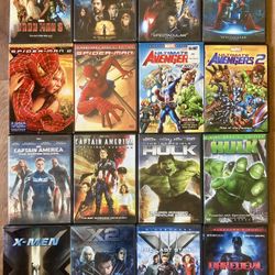 16 DVD LOT MARVEL Movies Ultimate AVENGERS Thor X-MEN SPIDER-MAN Hulk IRON MAN